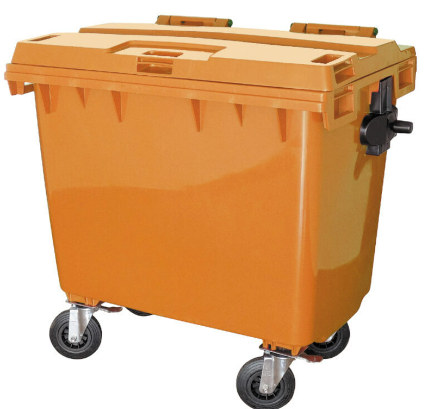 Imagem para: CONTENTOR PLÁSTICO LARANJA COM RODAS