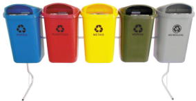 CONJUNTO PARA COLETA SELETIVA DE 50L COM 05 CESTOS