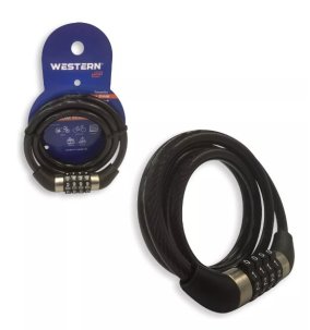 CADEADO ANTI FURTO FLEXÍVEL - COM SENHA - 1MX8MM