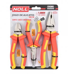 JOGO DE ALICATES VDE UNIVERSAL/CORTE/BICO - 200/160/160 MM
