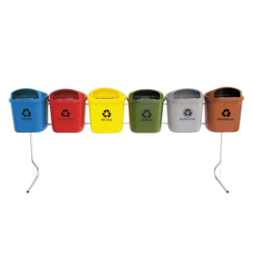CONJUNTO PARA COLETA SELETIVA DE 40L COM 06 CESTOS