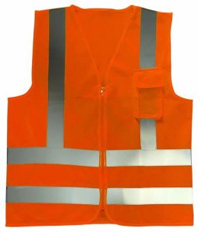 COLETE REFLETIVO COM BOLSO - LARANJA