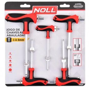 JOGO DE CHAVE ALLEN ABAULADA T 3 A 8 MM COM 5 PEÇAS
