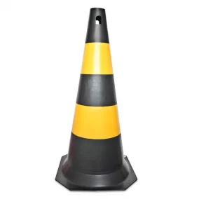 CONE RIGIDO PLT AMARELO/PRETO - 50cm