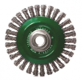 ESCOVA ROTATIVA CIRCULAR ARAME TRANCADA 4.1/2“ X 1/2“ “ - AÇO INOX 0,60 MM